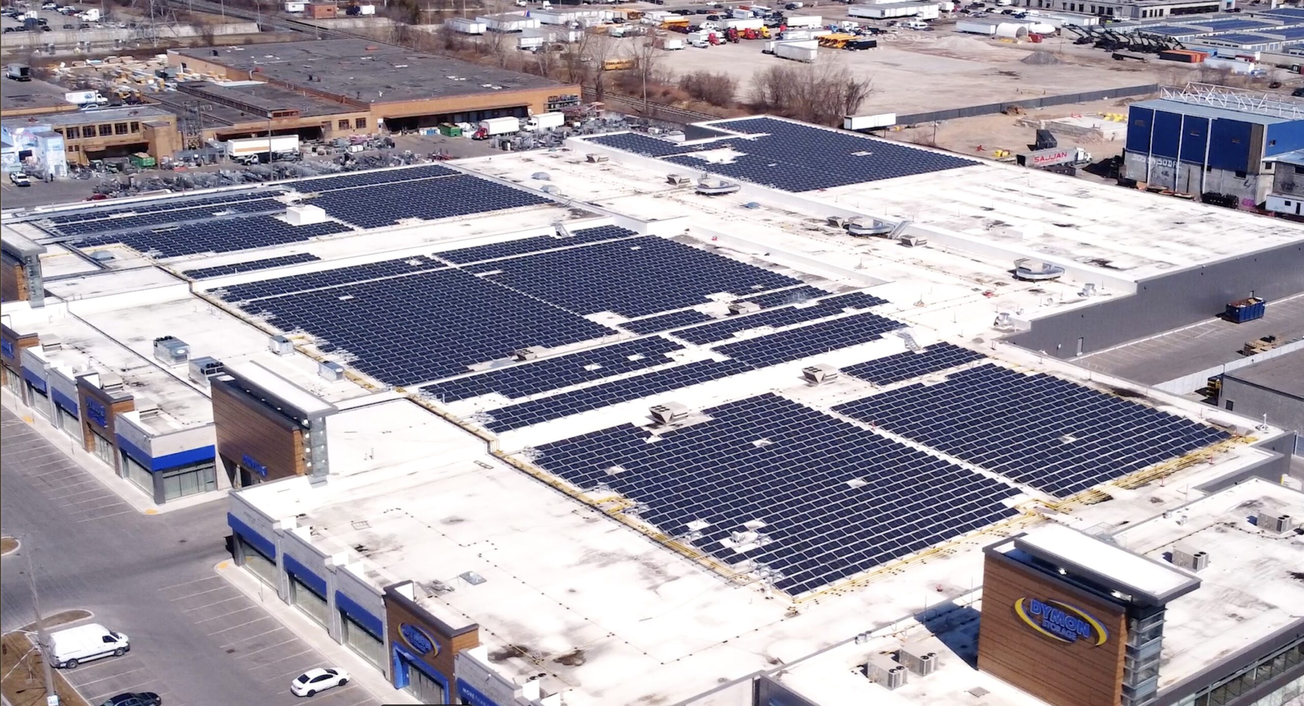 Dymon Storage solar panels, Toronto, Ontario