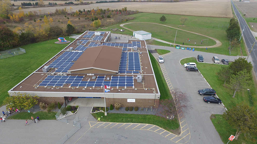 East Mersea Public School solar panels, Wheatley, Ontario